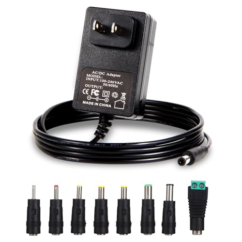 Image of 6V Power Supply AC Adapter DC 6Volt Power Adapter Charger DC in 6V Power Cord with 8 Interchangeable Plug for 100mA 300mA 400mA 500mA 600mA 700mA 800mA 900mA 1000mA 1500mA 2000mA Equipment