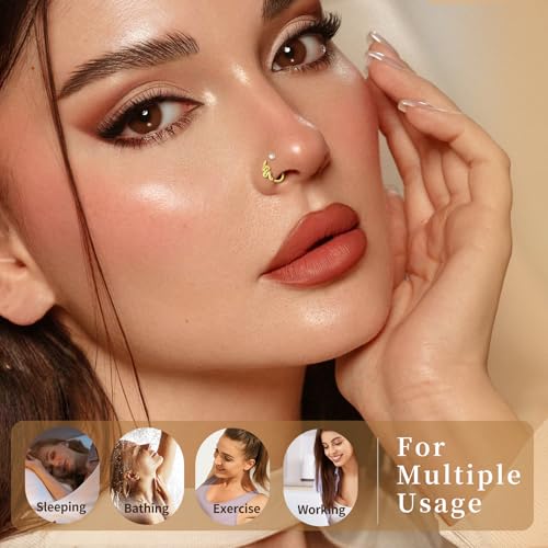 Bautidots 14pcs Nose Studs 20G 18G Nose Rings Stainless Steel Nose Hoop CZ L S Shaped Nose Piercing Nostril Piercing Jewelry for Women Men Silver Gold4
