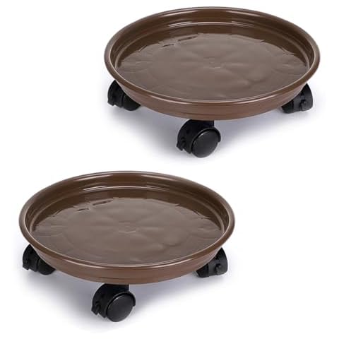 Skelang 30cm Plant Caddy with Brake Wheels Cover