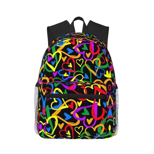 Sac à dos LGBT arc-en-ciel noir pour ordinateur portable voyage et travail