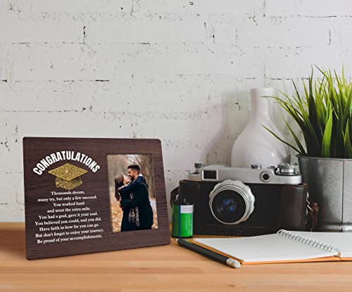 Congratulations Gifts Picture Frame, Tabletop Picture Frame Plaque Gift, Graduating Party Decoration, Rustic Style Wooden Tabletop Photo Frame Gift For Graduate, Gift For New Job, Gift For Promotion #TOP4