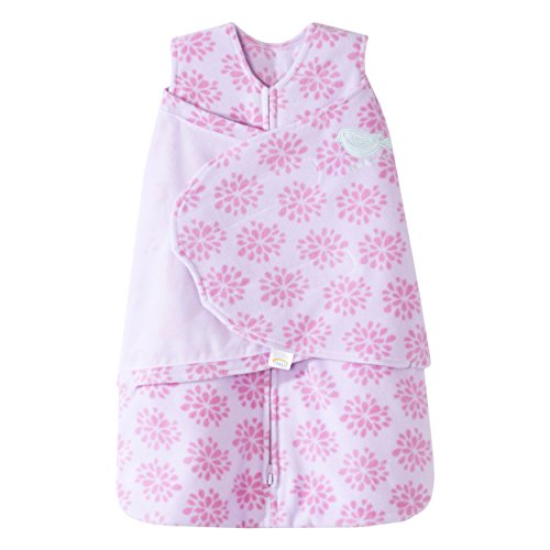 HALO Sleepsack Micro Fleece Swaddle, Pink Floral Burst, Small