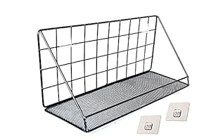 KINDRED Floating Metal Wall Mounted Home Decor Storage Shelves for Flower Decorative Shelf for Bathroom, Kitchen Spice Rack, Kids Room, Living Room, Restaurant (Single Layer)