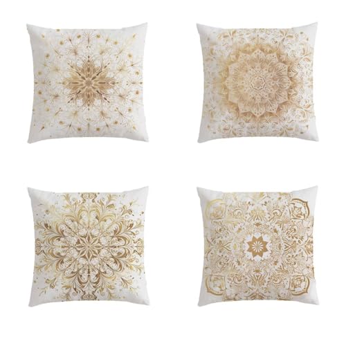 Housse de coussin imperméable 45x45cm avec impression mandala double face