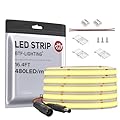 BTF-LIGHTING FCOB COB LED Strip Flexible High Density Uniform Light 9W/m 16.4FT DC12V Warm White 2700K CRI 90+ 8mm Width Dimmable LED Ribbon for Indoor Decoration(No Adapter or Controller)