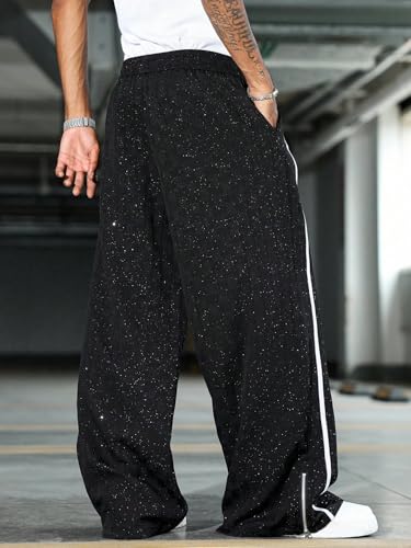ZAFUL Mens Baggy Sweatpants Wide Leg Y2k Elastic Waist Track Pants Printed Casual Pants Streetwear Men with Pockets3