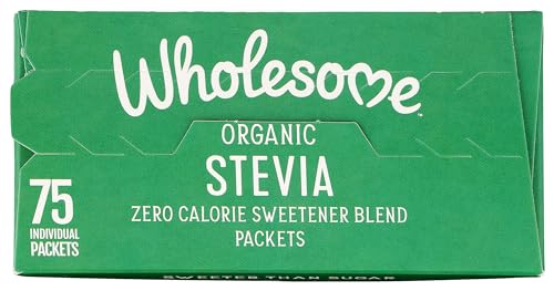Wholesome Sweeteners Organic Stevia, 75 Count Packets, Zero Calorie Sweetener Blend, Keto Friendly, Non GMO, Gluten Free & Vegan, 1 Pack