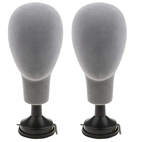 Bloepum 2X Flocking Foam Mannequin Model Photography Props Adult Mannequin Mold Wigs Glasses Hat Display Holder Gray