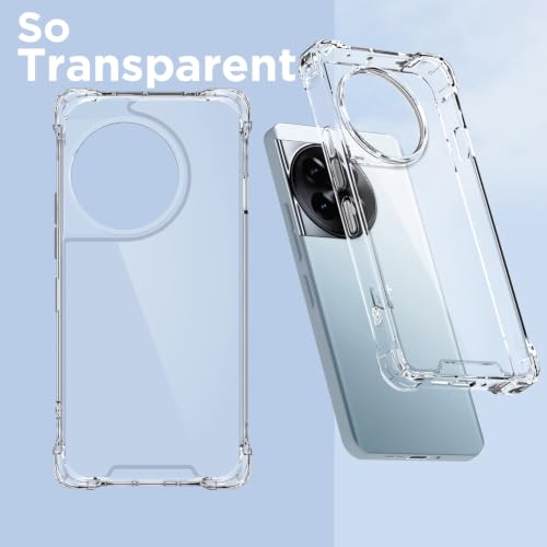 Image of Outlouders Back Cover for OnePlus 11R 5G Clear Transparent PC + TPU Bumper Case with Raised Edges for Shockproof Protection (Transparent)