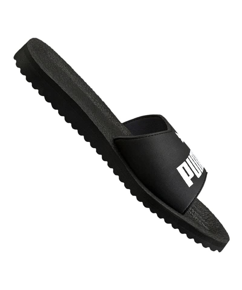 PUMA Purecat Unisex Slide Sandal , Black White, 42 EU