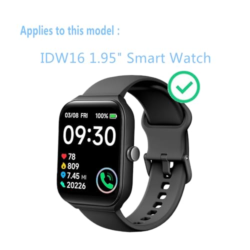 Compatible for TOOBUR IDW16 Smart Watch Screen Protector (6 PACK) Flexible Full Coverage Clear TPU Film Compatible for Faweio 1.95" SmartWatch