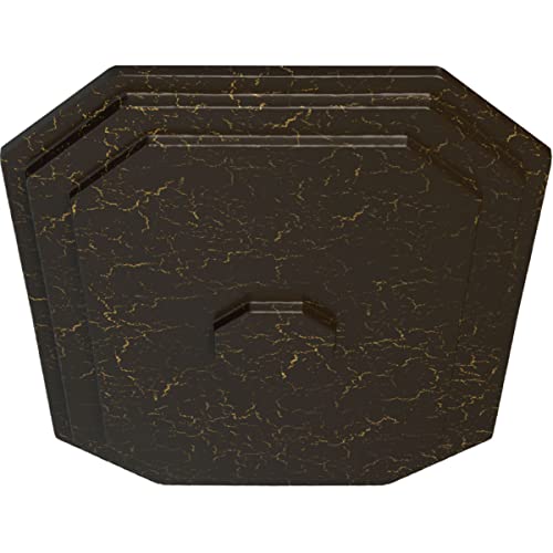 Image of Ekena Millwork CM25FESHC 25-1 /4 inch x 17-1 /4 inch x 1-3 /4 inch Felix Ceiling Medallion, Stone Hearth Crackle