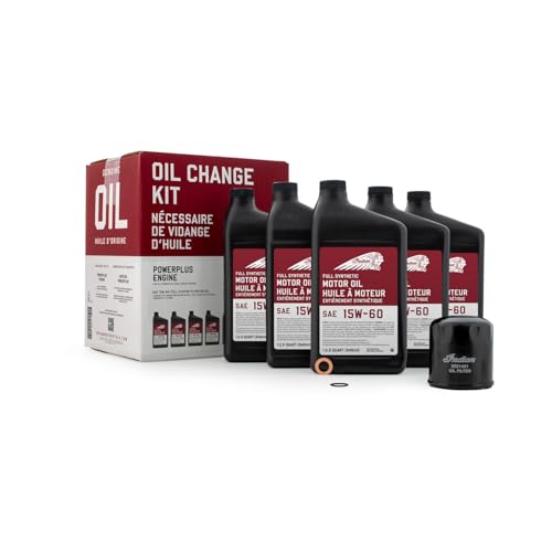 Indian Motorcycle Oil Change Kit for Specific Challenger and Pursuit Models With PowerPlus Engines, Includes 5 Quarts 15W-60 Full Synthetic Motor Oil, 1 Oil Filter, 1 Washer, 1 O-Ring - 2884171