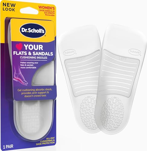 Dr. Scholl's Love Your Flats & Sandals, 3/4 Length Insoles for Women, Shoe Size 6-10: All-Day Comfort Shoe Inserts for Women with Arch Support, Metatarsal Foot Pads, Relieves Shoe Discomfort