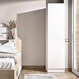 STRUTTURA E UTILIZZO - Armadio guardaroba con un'anta battente, tre ripiani interni e una barra appendiabiti, grazie all'organizzazione interna dei suoi spazi offre un ampio spazio di contenimento - L'intera struttura del mobile è perfetta per arredare in modo salvaspazio una camera matrimoniale, una cameretta per bambini oppure la stanza degli ospiti - I ripiani interni abbinati alla barra appendiabiti permetteranno di riporre i vestiti e gli abiti in modo ordinato