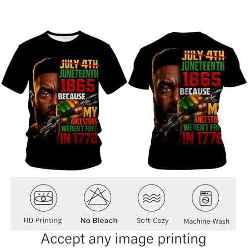 Blissboy Funny Juneteenth T-Shirt Novelty Short Sleeve Crewneck Shirt