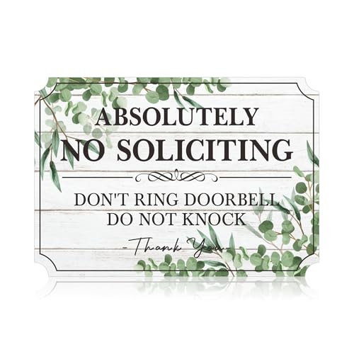 Image of No Soliciting Sign for Front Door,Self-Adhesive Elegant Do Not Knock or Ring Doorbell No Soliciting Sticker for Home, No Solicitors Sign for Doorbell, House Door, Home, Office 5.9 inchx 3.9 inch