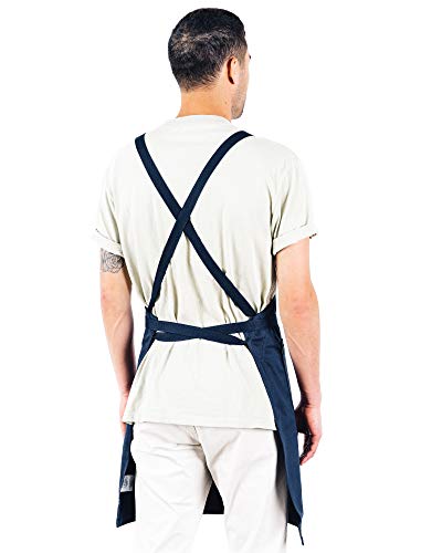 Caldo Crossback Kitchen Apron for Cooking (Navy)