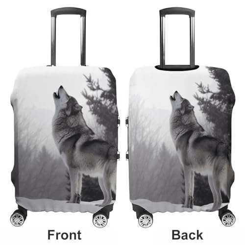 Howling Wolf Printed Luggage Cover Protector, Fits 18-32 Inch Luggage3