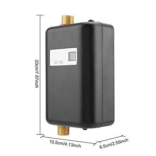 maxmartt 110V 3000W Mini Electric Hot Water Heater Tankless Instant Household Indoor Washing 7.87 x 4.13inch 30-55℃(Black) - Thumbnail 4