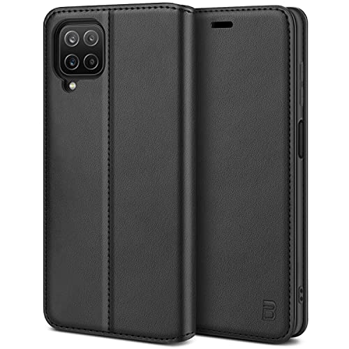 BEZ® Coque pour Samsung A12, Etui pour Samsung Galaxy A12, Housse en Cuir Premium Flip Case Portefeuille, à Rabat avec Porte-Cartes de Crédit, Fermeture...