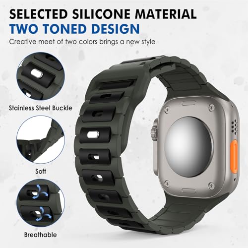 MoKo-Sport-Bands-Compatible-with-Apple-Watch-Ultra-2Ultra-Band-Apple-Watch-Bands-for-Men-Women-49mm-45mm-44mm-42mmSilicone-Replacement-Strap-for-iWatch-Series-9-8-7-6-5-4-SE-Ultra-2-1-BlackGreen