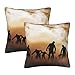 KTQUZCLF Funda de almohada de 50 x 50 cm, paquete de 2 fundas de cojín, Zombies Dead Men Caminando Cuerpo por la noche Fundas de almohada cuadradas para sala de estar, sofá dormitorio