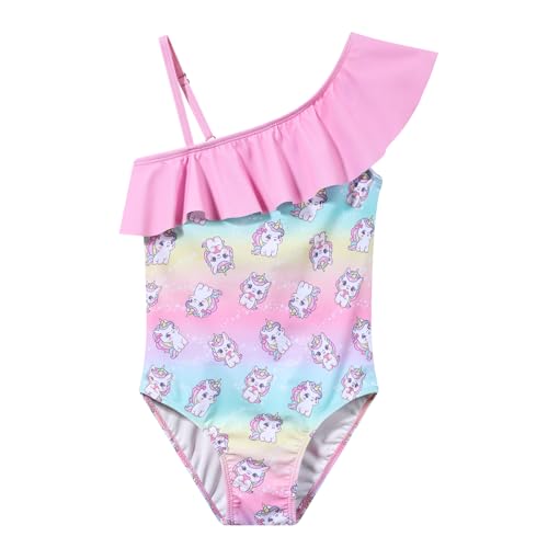 Image of Girls One Piece Swimsuit, Quick Dry Cute Bathing Suit for Kids, Comfortable Swimwear for Beach for 5-12 Years
