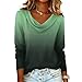 Womens Casual Loose Fit 2026 Fashion Pullover T Shirts Long Sleeve Cowl Neck Blouse Print Lightweight Tops Shirts（2-Green,Large）