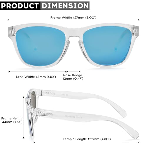 Image of COASION Classic Retro Kids Polarized Sunglasses for Boys & Girls Age 2-9 | UV400 Shatterproof Lightweight Sun Glasses with Brand Logo, Toddler Beach Outdoor Travel Sunnies, Children Summer Must-Haves
