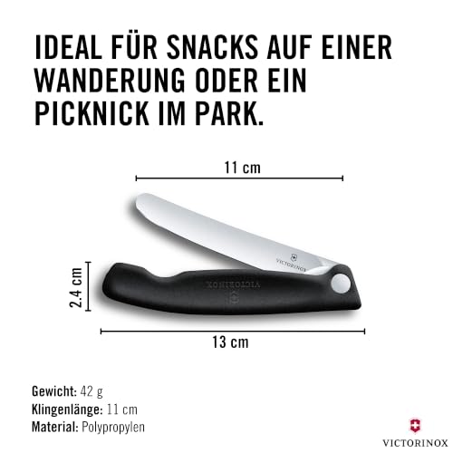 Victorinox Swiss Classic Faltbares Picknick-Messer, 11 cm, Schwarz – Ansicht 3