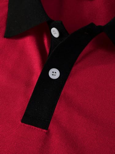 SOLY HUX Camisa polo masculina com estampa gráfica camisa de golfe manga curta casual trabalho camis