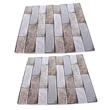 SEWACC 2 Hojas De Pegatinas De Pared De Piedra Artificial Pegatinas De Azulejos De Imitación Decoración Del Hogar Azulejos De Roca Mosaicos Adhesivos Para Paredes Cocina Interior