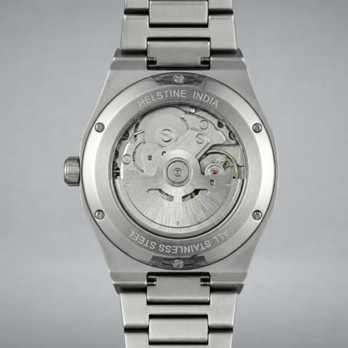 Image of Automatic Watch for Men | Skeleton Dial, Tourbillon Style Mechanical Movement | 48H Power Reserve | Stainless Steel Case & Bracelet | Hardlex Crystal | Luminous Hands | 3ATM Water Resistant | Butterfly Clasp