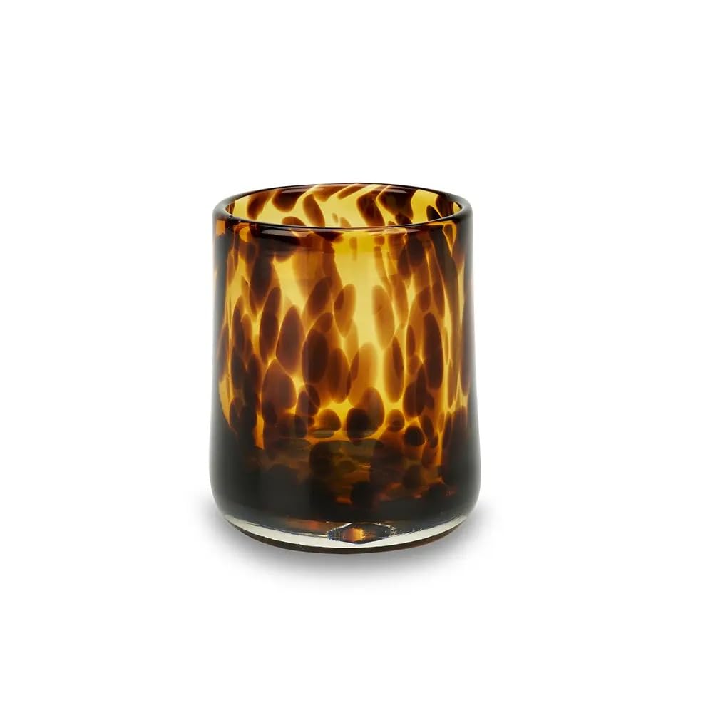 Impulso. Tortoise - Juego de 4 vasos de cristal con diseño de lunares, color marrón