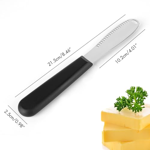 Butter Knife Spreader, 2pack Stainless Steel Butter Knives 3-in-1 Multi-Function Butter Curler & Spreader with Non-Slip Handle, Butter Knife Easy Spread for Butter Cheese Jams Jell, Kitchen Gadgets - Image 3