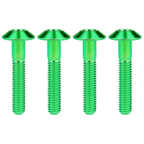 Titanium M4 M5 M6 Button Torx Head Bolt Screw (Green, M6x30mm)
