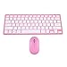 Price comparison product image Pink Noiseless Click 2.4G Wireless Keyboard with Bluetooth 2.4G Dual Mode Mouse Quiet Typing 2-in-1 Portable Keyboard Mouse Combo