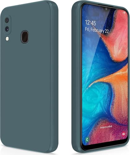 Image of DIZORO Microfiber Candy Case Compatible for Samsung Galaxy A20 /A30, Shockproof Slim Back Cover Liquid Silicone Bumper Camera Protective Phone Cover (Forest Green)