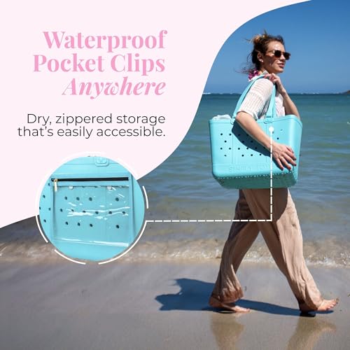Image of Simply Southern Large Simply Tote Bag - All Waterproof Sandproof Beach Utility - Everyday Tote (Sky)