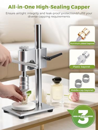 Machine à boucher manuelle pour bouteilles de parfum flacons pulvérisateurs 15 mm réglable