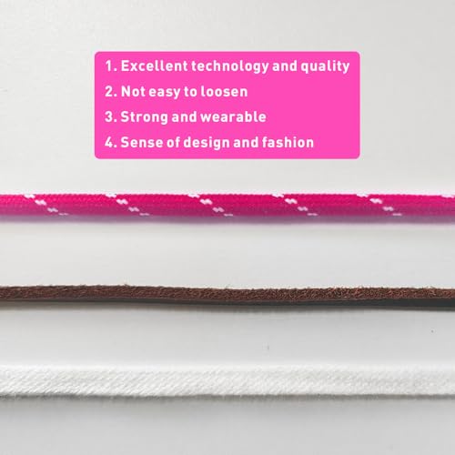 Mixed Color Round Shoe Laces for Sneaker, Flat Leather Shoelaces Replacement Laces kit3