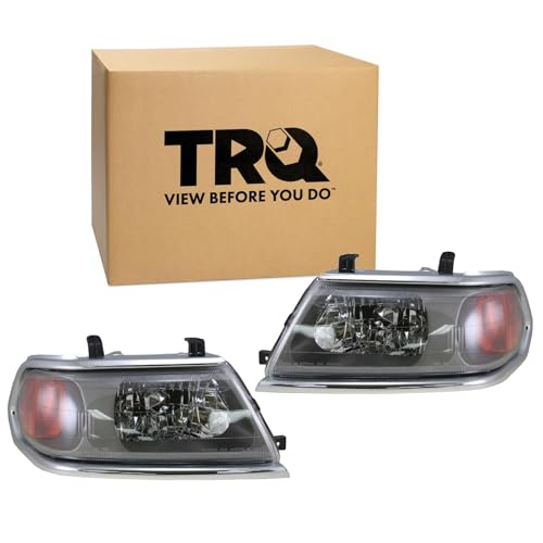 Image of TRQ 2 Piece Headlight Assembly Set Driver & Passenger Side Compatible with 2000-2004 Mitsubishi Montero Sport MI2502121 MI2503121