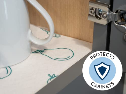 S&T Inc. Shelf Liner Non Adhesive, Refrigerator Liner For Shelves Washable, Absorbent Shelf Liner, 12 Inch X 24 Inch, Fruits, 5 Pack #TOP5