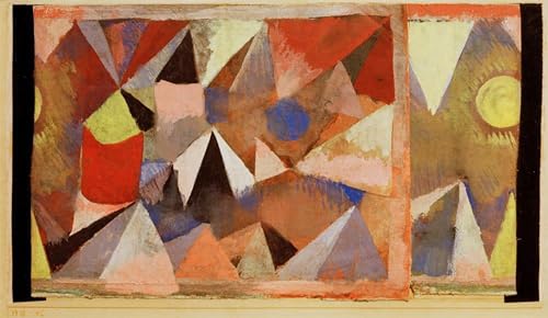 Lienzo decorativo de montañas de Paul Klee para transformar tu dormitorio de 60x90cm