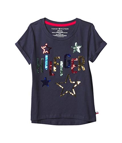 Image of Tommy Hilfiger Girls Sequin Flag Tee (Big Kids)
