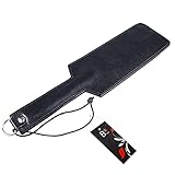 TOP Qualität - 44,0 cm große HANDGEFERTIGTE BÜFFEL-LEDER-KLATSCHE - 100% hochwertiges Büffelleder - 44,0 cm lang/Erotischer Paddle bzw Peitsche für SM, BDSM und Bondage, schwarz