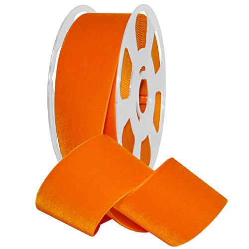 Ruban en velours orange Nylvalour idéal pour décorations de table et fêtes - 2