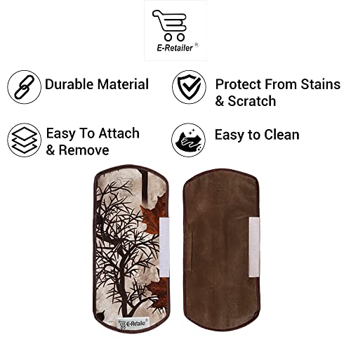 Image of Exclusive Combo Set of Appliances Cover (1 Pc. of Fridge Top Cover, 2 Pc. of Refrigerator Handle Cover and 3 Pc. Of Refrigerator Mat /Fridge Shelf Mat) (Color- Brown, Design-Floral, Set Contains- 6 Pcs. )