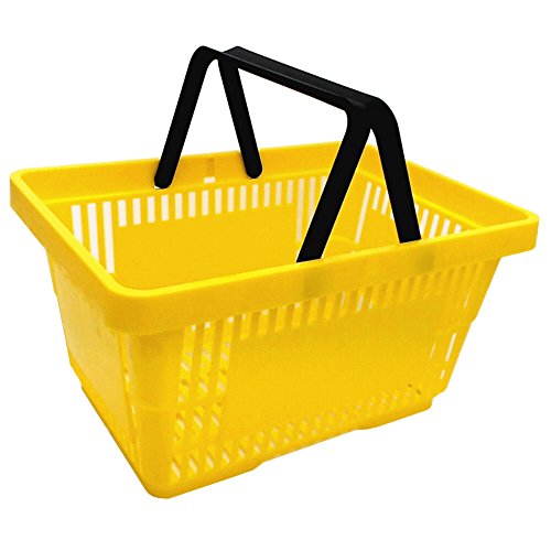 1 Einkaufskorb in gelb mit Zwei Tragegriffe aus Plastik 20 Liter Verkaufskörbe stapelbar Cover